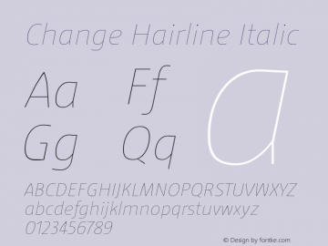 Change Hairline Italic Version 1.00图片样张