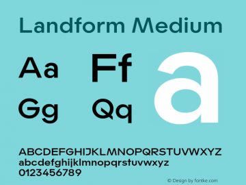 Landform Medium Version 1.000;hotconv 1.0.109;makeotfexe 2.5.65596图片样张