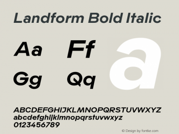 Landform Bold Italic Version 1.000图片样张
