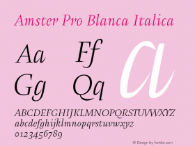 Amster Pro Blanca Italica Version 1.000;PS 001.000;hotconv 1.0.70;makeotf.lib2.5.58329图片样张