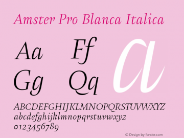 Amster Pro Blanca Italica Version 1.000;PS 001.000;hotconv 1.0.70;makeotf.lib2.5.58329图片样张