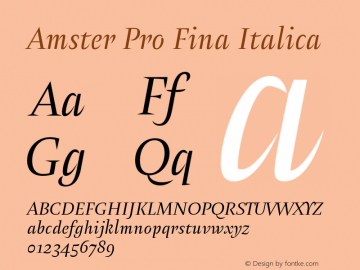 Amster Pro Fina Italica Version 1.000;PS 001.000;hotconv 1.0.70;makeotf.lib2.5.58329图片样张