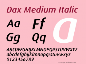 Dax Medium Italic 001.000 Font Sample