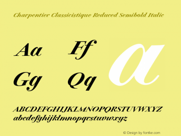 Charpentier Classicistique Reduced Semibold Italic Version 1.007图片样张