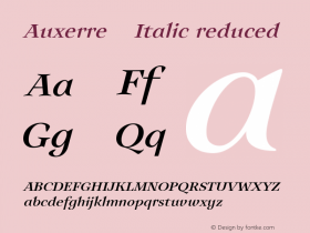 Auxerre 56 Italic reduced Version 1.005图片样张