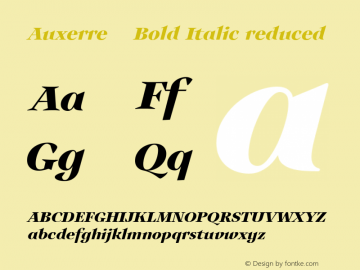 Auxerre 76 Bold Italic reduced Version 1.003图片样张