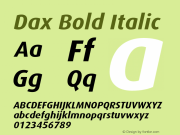 Dax Bold Italic 001.000图片样张