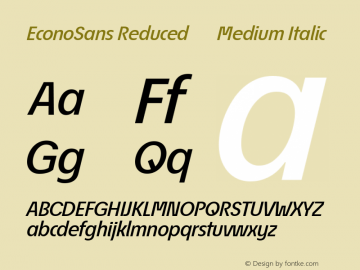 ÉconoSans Reduced 66 Medium Italic Version 3.007图片样张