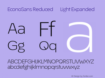 ÉconoSans Reduced 43 Light Expanded Version 3.015图片样张