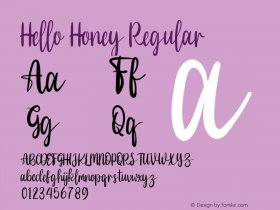 Hello Honey Version 1.002;Fontself Maker 3.5.3图片样张