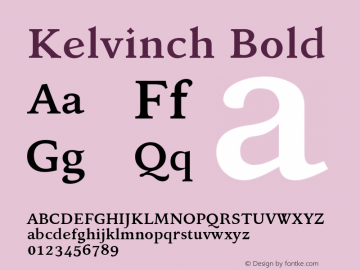 Kelvinch Bold Version 3.501;March 28, 2021;FontCreator 13.0.0.2683 64-bit图片样张