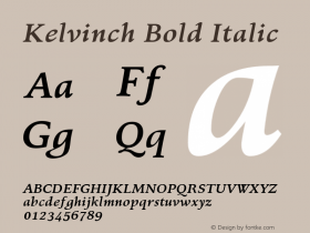 Kelvinch Bold Italic Version 3.501;March 28, 2021;FontCreator 13.0.0.2683 64-bit图片样张