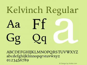 Kelvinch Version 3.501;March 28, 2021;FontCreator 13.0.0.2683 64-bit图片样张