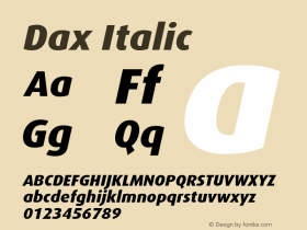 Dax Italic Version 1.00图片样张