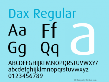 Dax Regular Macromedia Fontographer 4.1 6/24/2002 Font Sample