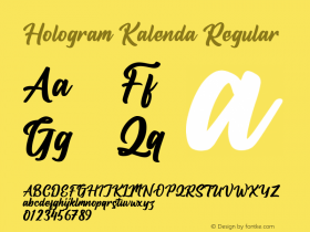 Hologram Kalenda Version 1.00;July 14, 2021;FontCreator 13.0.0.2683 64-bit图片样张