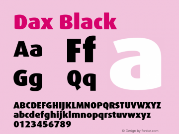 Dax Black Macromedia Fontographer 4.1 6/24/2002 Font Sample