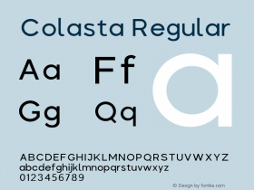 Colasta Version 1.00;July 12, 2021;FontCreator 13.0.0.2683 32-bit图片样张