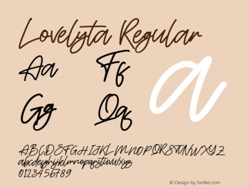 Lovelyta Version 1.00;July 16, 2021;FontCreator 13.0.0.2683 64-bit图片样张