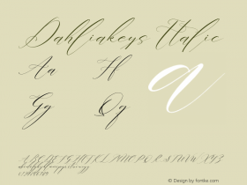 Dahliakeys Italic Version 1.00;July 22, 2021;FontCreator 13.0.0.2683 64-bit图片样张