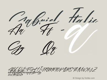 Gabriel Italic Version 1.00;July 26, 2021;FontCreator 13.0.0.2683 64-bit图片样张