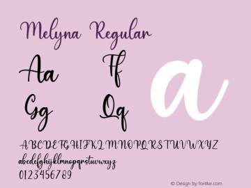 Melyna Version 1.005;Fontself Maker 3.5.6图片样张