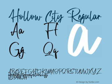 Hollow City Version 1.00;August 2, 2021;FontCreator 12.0.0.2567 64-bit图片样张