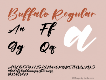 Buffalo Version 1.00;August 18, 2021;FontCreator 13.0.0.2683 64-bit图片样张