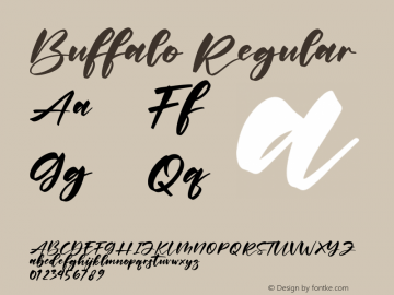 Buffalo Version 1.00;August 18, 2021;FontCreator 13.0.0.2683 64-bit图片样张