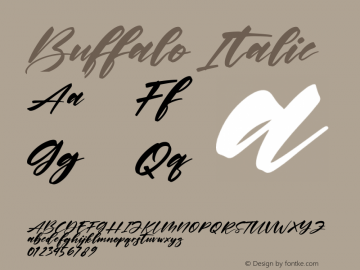 Buffalo Italic Version 1.00;August 18, 2021;FontCreator 13.0.0.2683 64-bit图片样张