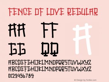 Fence Of Love Version 1.001;Fontself Maker 3.5.4图片样张