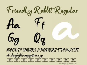 Friendly Rabbit Version 1.00;November 10, 2021;FontCreator 13.0.0.2683 64-bit图片样张
