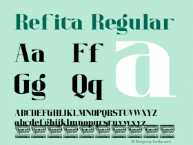 Refita Version 1.00;April 22, 2022;FontCreator 13.0.0.2683 64-bit图片样张