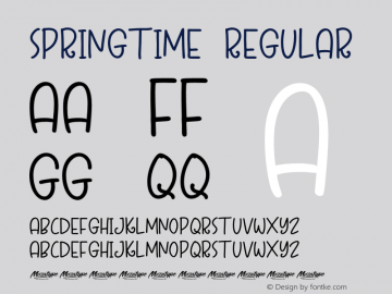 SPRINGTIME Version 1.00;April 27, 2022;FontCreator 13.0.0.2683 64-bit图片样张