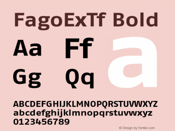 FagoExTf Bold 001.000 Font Sample