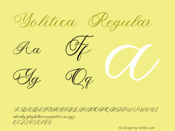 Yolitica Version 1.00;August 4, 2022;FontCreator 11.5.0.2422 64-bit图片样张