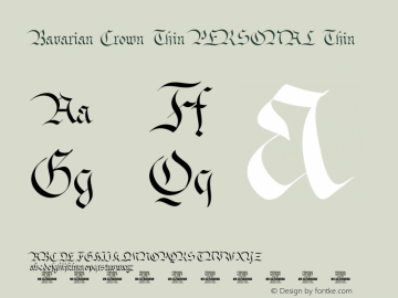 Bavarian Crown Thin PERSONAL Thin Version 1.000;Glyphs 3.1.1 (3134)图片样张