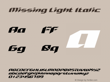 Missing Light Italic Version 1.000图片样张
