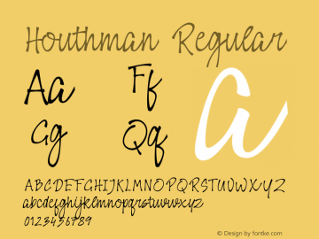 Houthman Version 1.00;September 4, 2022;FontCreator 11.5.0.2422 64-bit图片样张