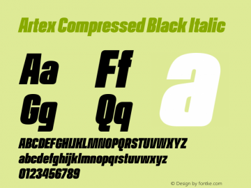Artex Compressed Black Italic Version 1.005图片样张
