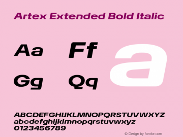 Artex Extended Bold Italic Version 1.005图片样张