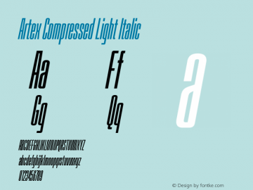 Artex Compressed Light Italic Version 1.005图片样张