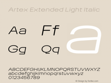 Artex Extended Light Italic Version 1.005图片样张