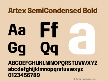 Artex SemiCondensed Bold Version 1.005图片样张