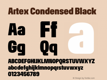 Artex Condensed Black Version 1.005图片样张
