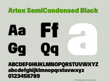 Artex SemiCondensed Black Version 1.005图片样张