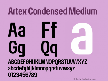 Artex Condensed Medium Version 1.005图片样张