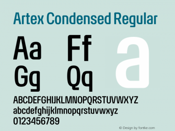 Artex Condensed Regular Version 1.005图片样张