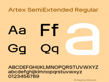 Artex SemiExtended Regular Version 1.005图片样张