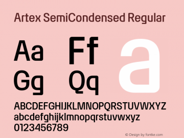 Artex SemiCondensed Regular Version 1.005图片样张